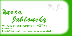 marta jablonsky business card